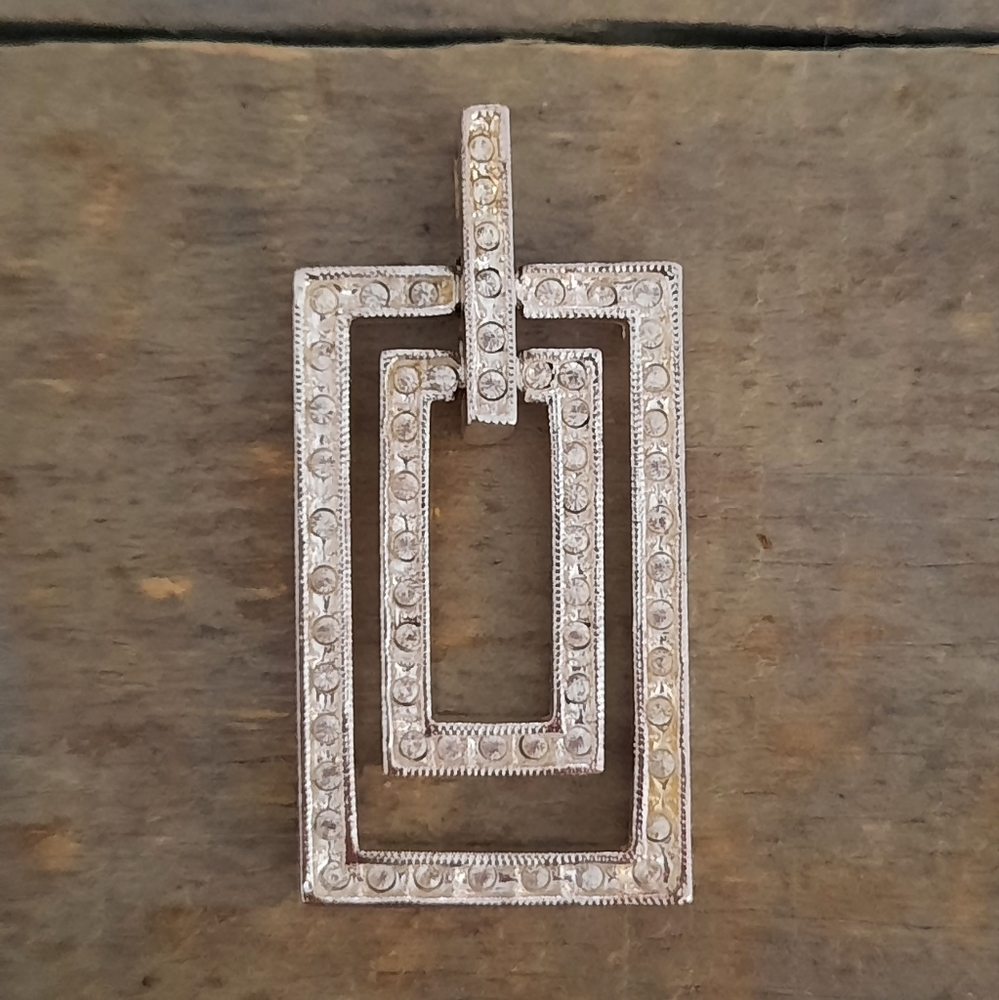Vintage Napier Silver Silvertone and Crystal Pendant